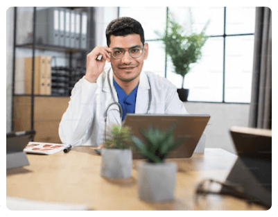 Licensed provider reviewing an online health assessment